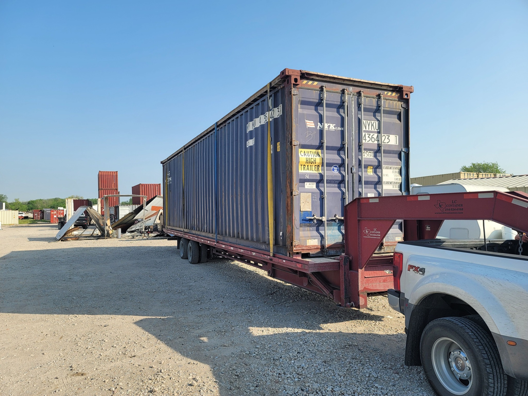 Yard inventory rows staged for Texas delivery routes