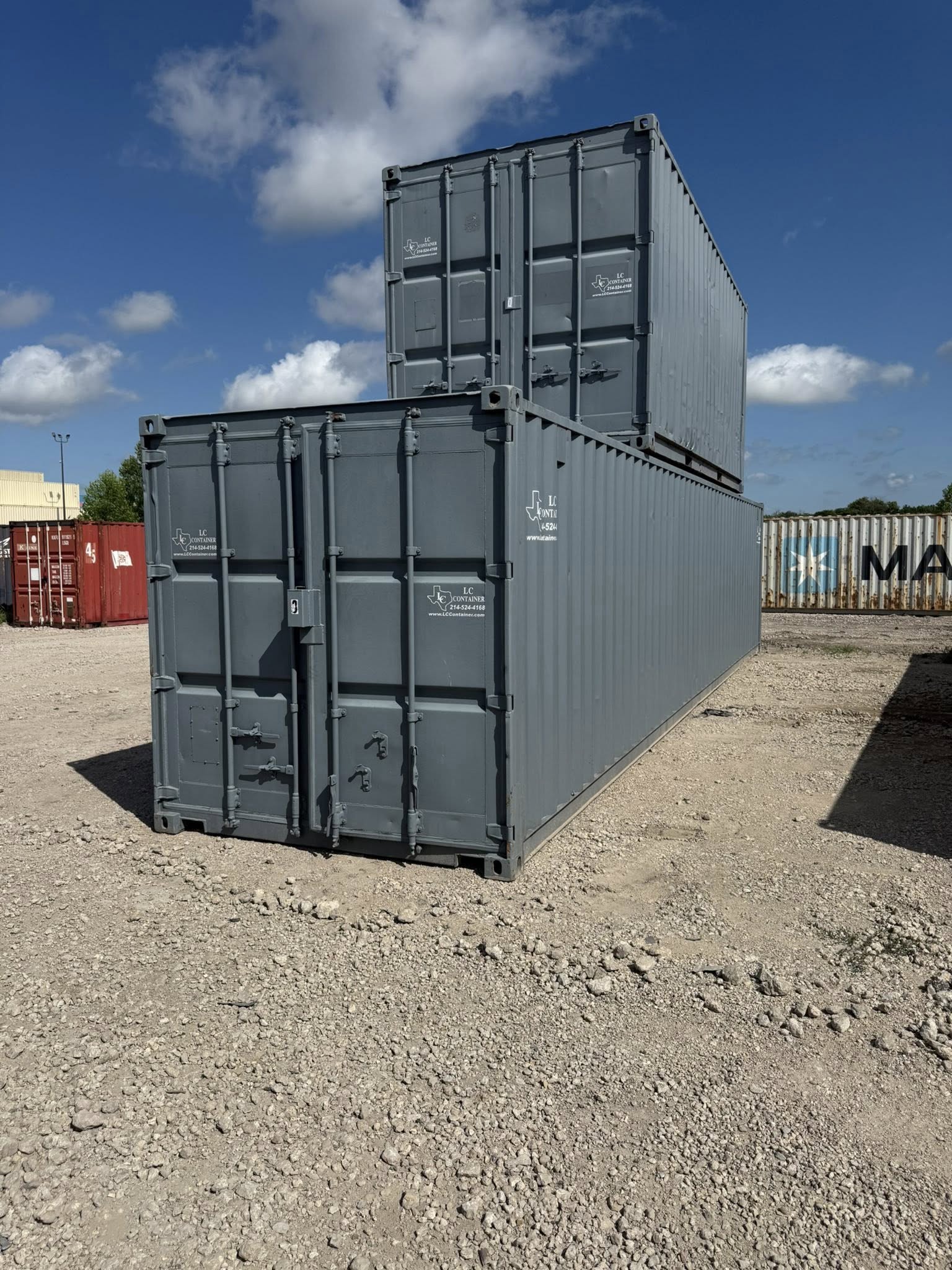 One-trip container inventory available for sizing and condition checks