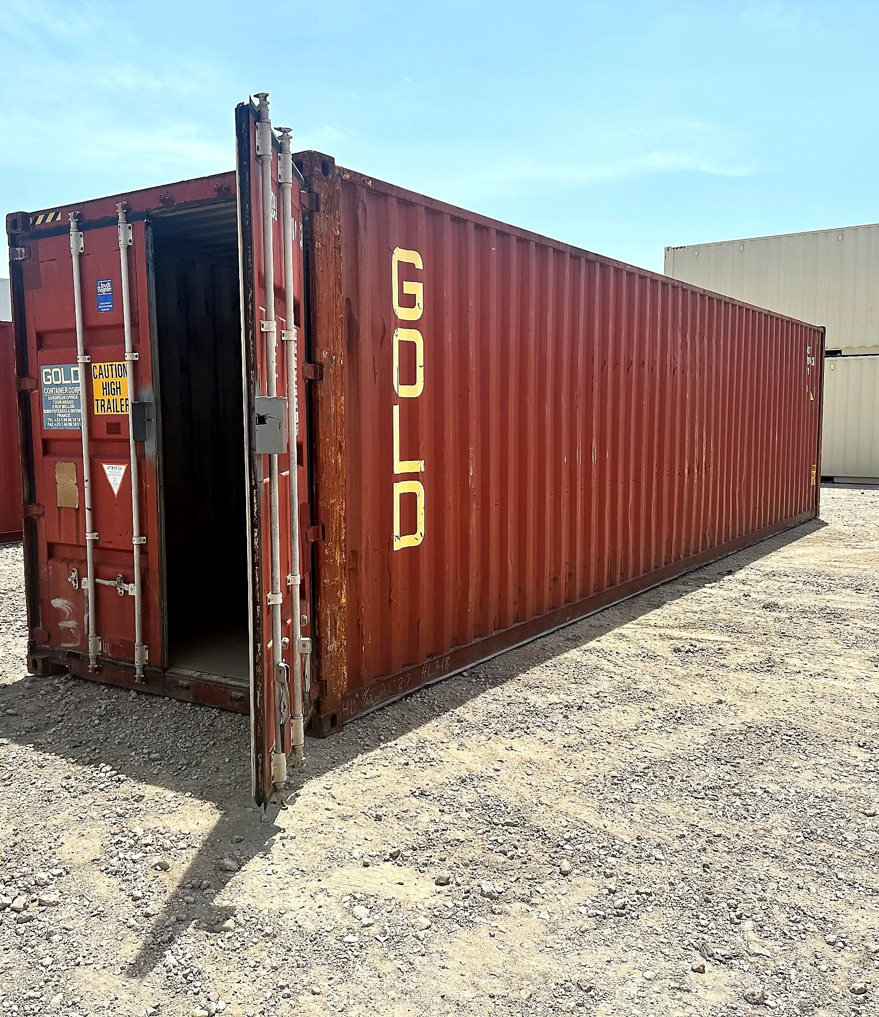 LC Container yard overview showing thousands of shipping containers in stock